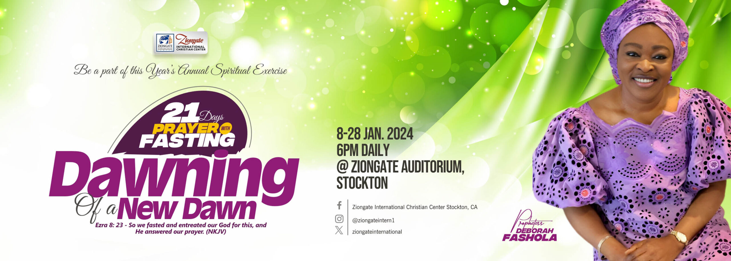 21 Days Fasting with Prayer - Dawning of a New Dawn - ZICC Ziongate International Christian Centre